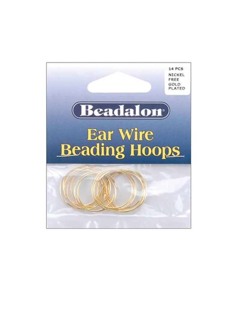Beadalon Ear Wire Beading Hoops Small 20mm 14/Pkg Gold Plated and Nickel Free - Image 3