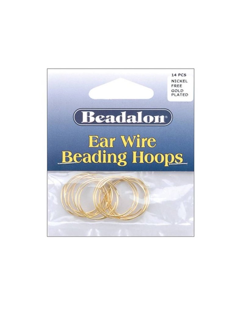 Beadalon Ear Wire Beading Hoops Small 20mm 14/Pkg Gold Plated and Nickel Free - Image 2