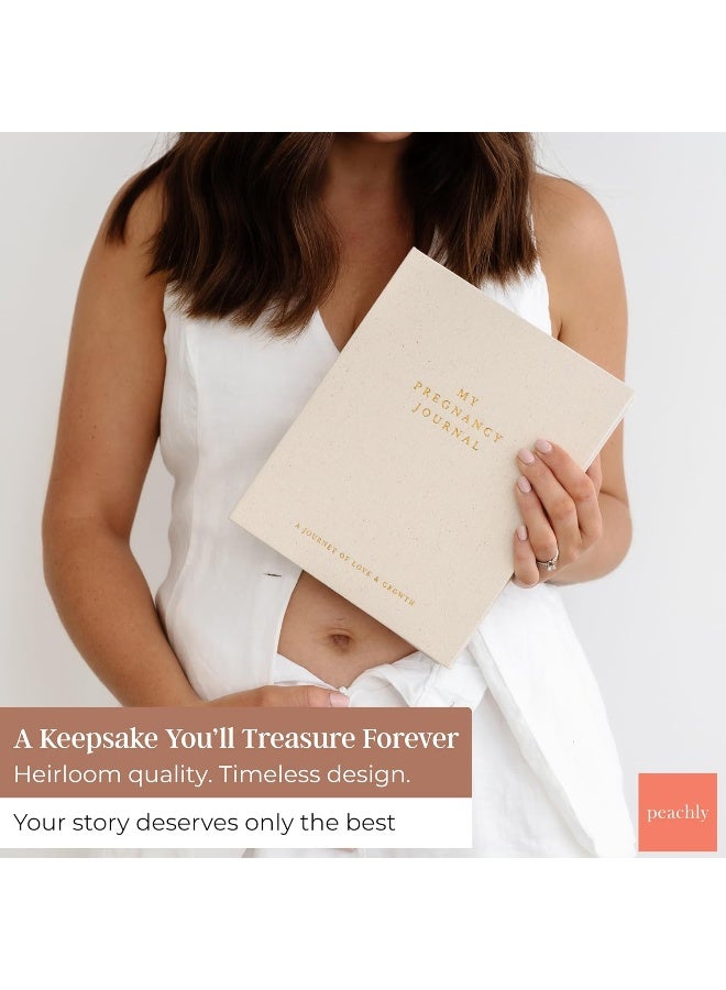 Peachly Pregnancy Journal - Linen Pregnancy Book to Capture Every Milestone - Pregnancy Must Haves - Baby Book Keepsake For Expecting First Time Moms and Experienced Moms - Image 2