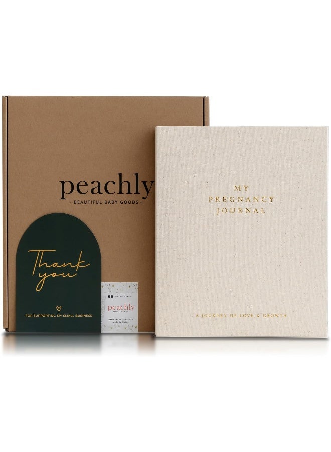 Peachly Pregnancy Journal - Linen Pregnancy Book to Capture Every Milestone - Pregnancy Must Haves - Baby Book Keepsake For Expecting First Time Moms and Experienced Moms - Image 1