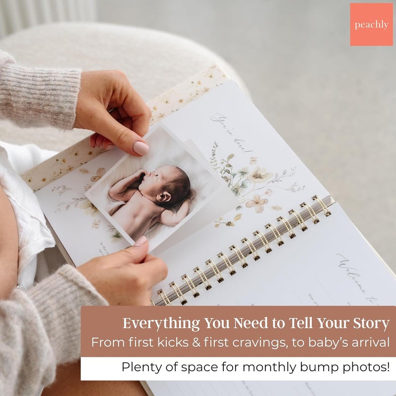 Peachly Pregnancy Journal - Linen Pregnancy Book to Capture Every Milestone - Pregnancy Must Haves - Baby Book Keepsake For Expecting First Time Moms and Experienced Moms - Image 5
