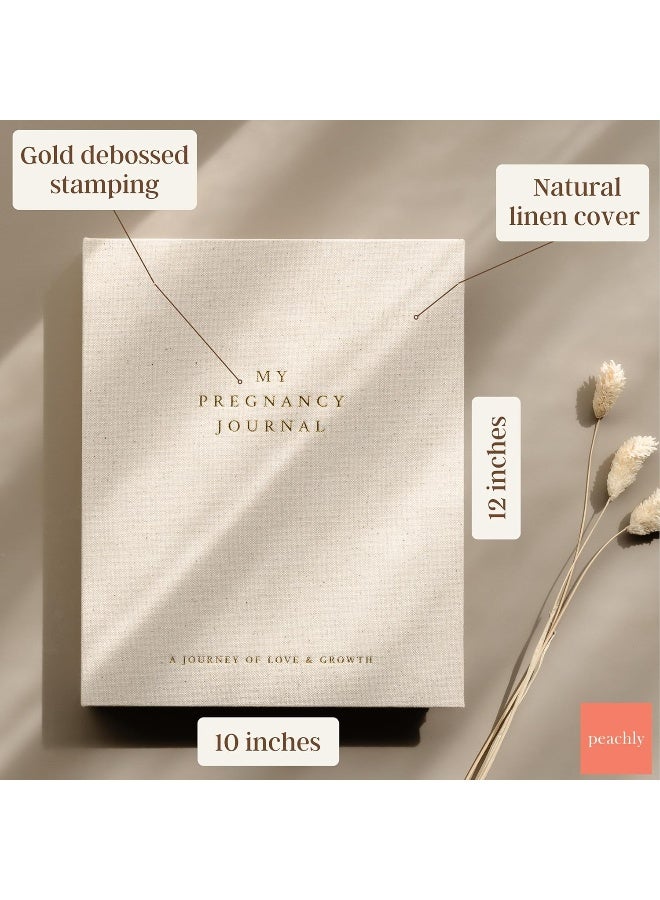 Peachly Pregnancy Journal - Linen Pregnancy Book to Capture Every Milestone - Pregnancy Must Haves - Baby Book Keepsake For Expecting First Time Moms and Experienced Moms - Image 4