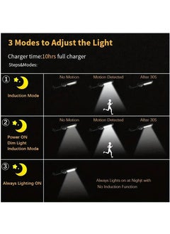 Arabest 1 قطعة 6500 ك Super Bright LED ضوء شمسية جدارية، IP65 مستشعر حركة، 3 أوضاع إضاءة، ضوء أمان خارجي للحديقة شارع الفناء مع بطارية  - Image 5