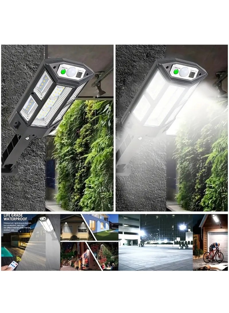 Arabest 1pc 6500K Super Bright LED Solar Wall Light, IP65 MotionSensor, 3 Lighting Mode Light, Outdoor Garden Security StreetYard Lamp With Battery  - Image 3