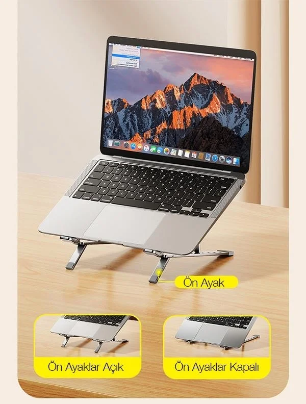 بولهاموبيل Polham Ultra Thin 6-Stage Height and Angle Adjustable Notebook and Tablet Stand with Anti-Slip Pad
