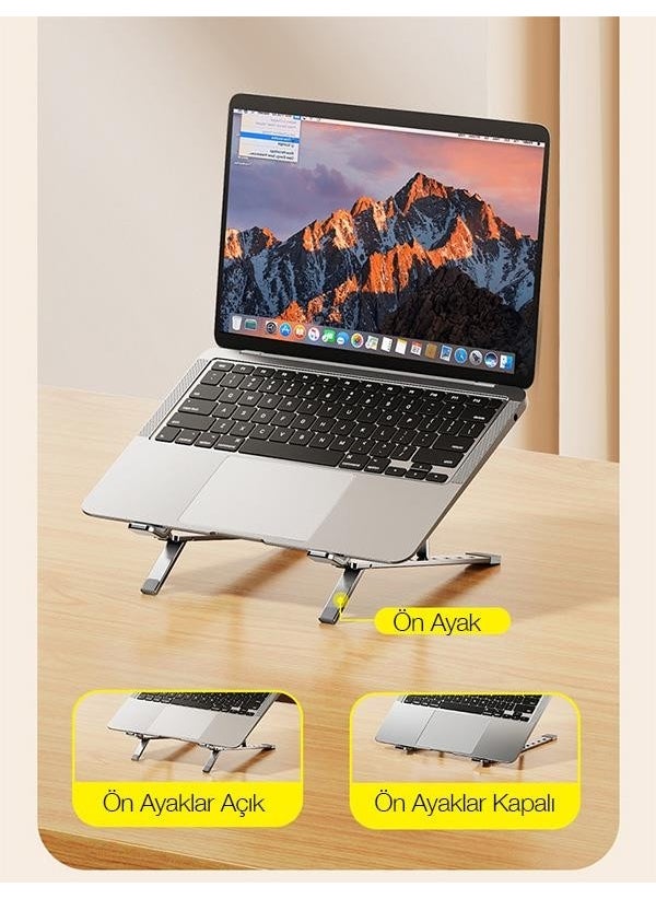 Polham Ultra Thin 6-Stage Height and Angle Adjustable Notebook and Tablet Stand with Anti-Slip Pad