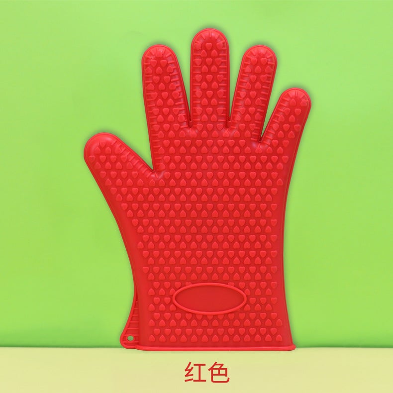 Silicone Oven Gloves Heat Resistant Baking Mitts Red [one] Red [one]