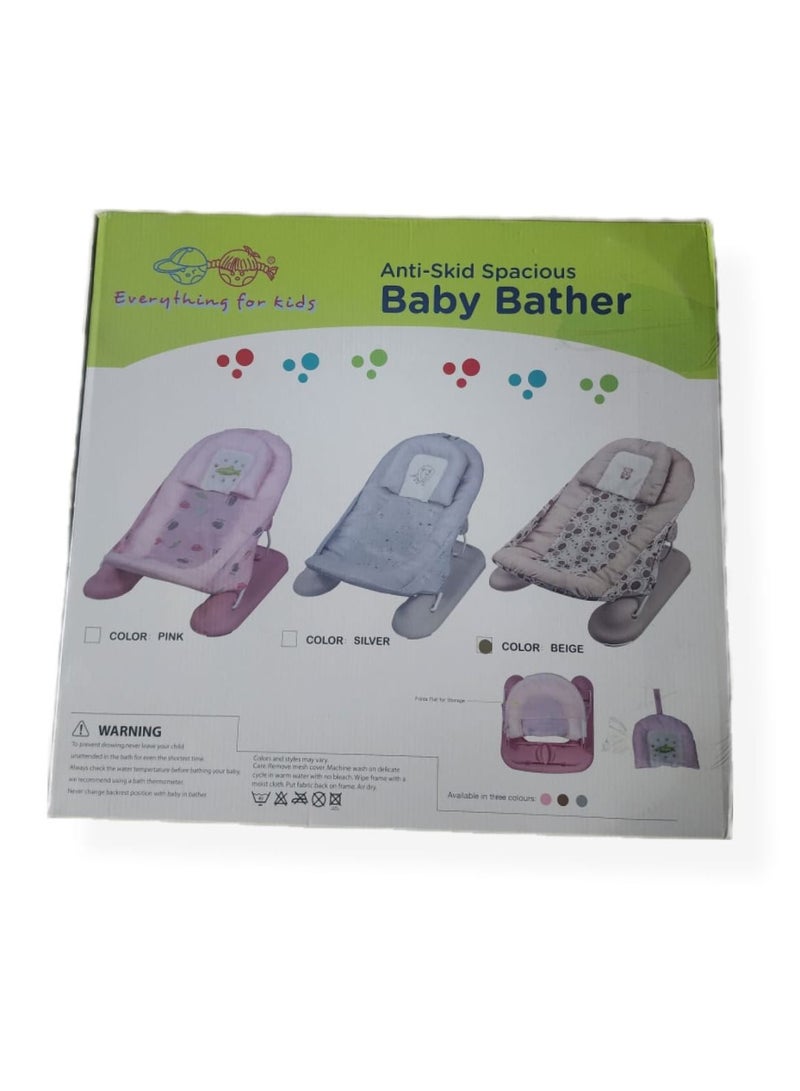 إفريثينج فور كيدز كرسي استحمام للأطفال حديث الولادة قابل للطي 3 أوضاع قابل للتعديل قابل للغسل شبكة ناعمة كبيرة المقعد - Image 2