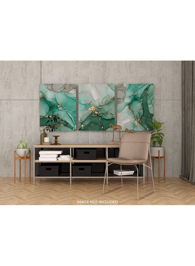 Home Gallery Set Of 3 Of Abstract Green And Gold Marble Texture - Image 2