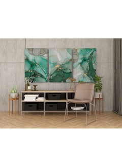 Home Gallery Set Of 3 Of Abstract Green And Gold Marble Texture  - Image 5