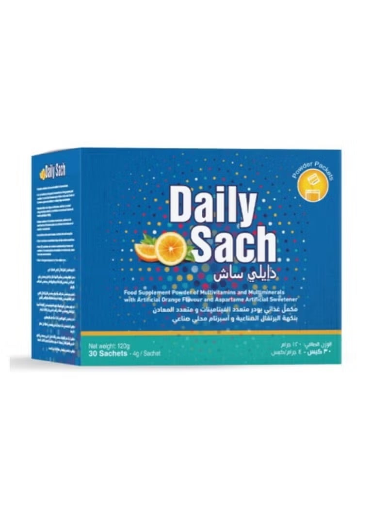 Daily multivitamin and mineral powder with orange flavor