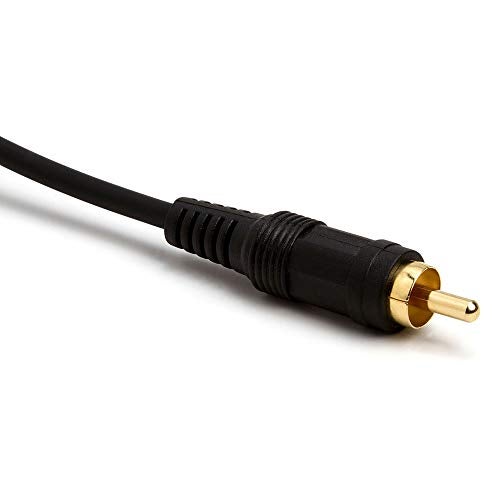 Cmple - 6ft Black Audio Cable 3.5mm 1/8 inch Mono Male to RCA Mono Male Connectors (Gold Plated) - 6 Feet - Image 3