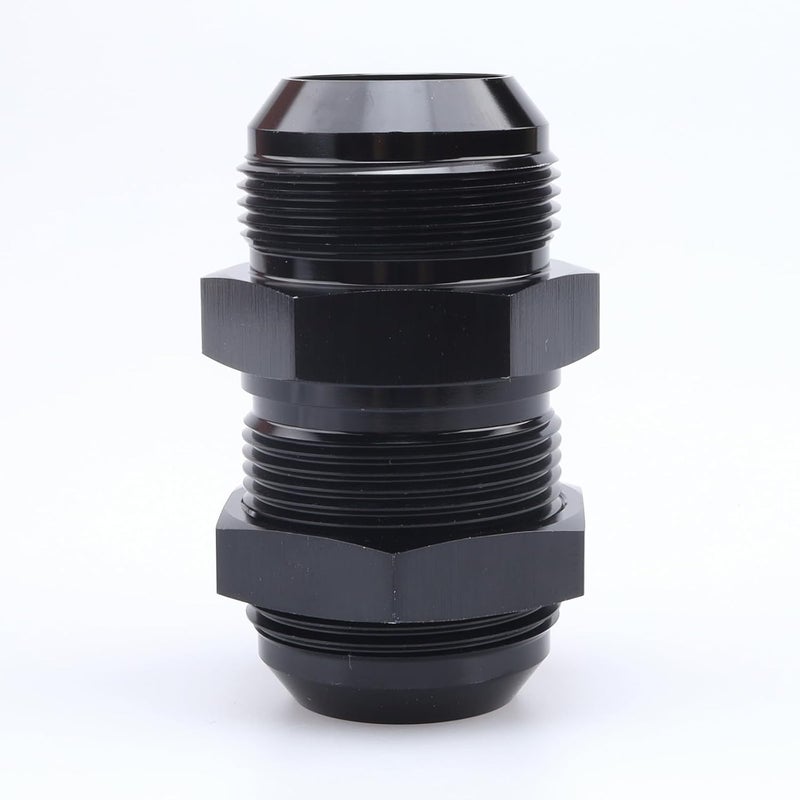 AC PERFORMANCE Aluminum Straight Bulkhead Fuel Fitting - 16 AN to AN16 Male Flare Union Adapter with Bulkhead Nut, Black - Image 4