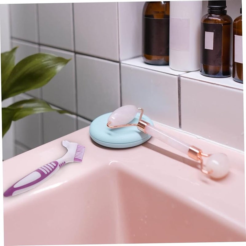 4 قطع فرشاة أسنان ذات وجهين لتنظيف الأسنان الاصطناعية بمقبض مريح وغير قابل للانزلاق - Image 3