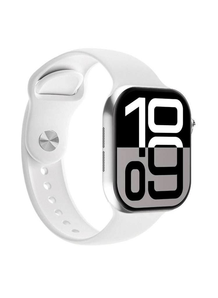 GREEN LION Ultimate 10 42MM Smart Watch /AMOLED Display 1.85inch / Storage 1GB Flash / Bluetooth Call / Games / Dynamic Island /Thermometer / Heart rate / E-Book / Compass / ChatGPT - Silver  - Image 1