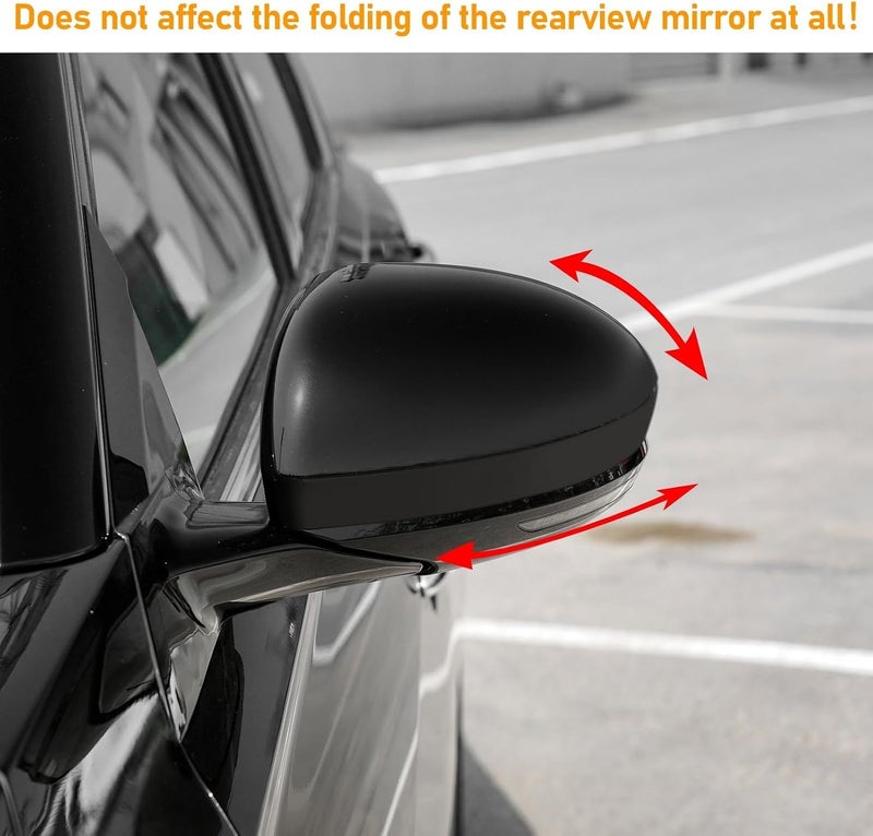 Moonlinks Compatible with Nissan Altima 2019 2020 2021 2022 2023 2024 Left Side Mirror Cover Replacement, Glossy Black Exterior Left Driver Side Door Rear view Mirror Cap Trim - Image 3