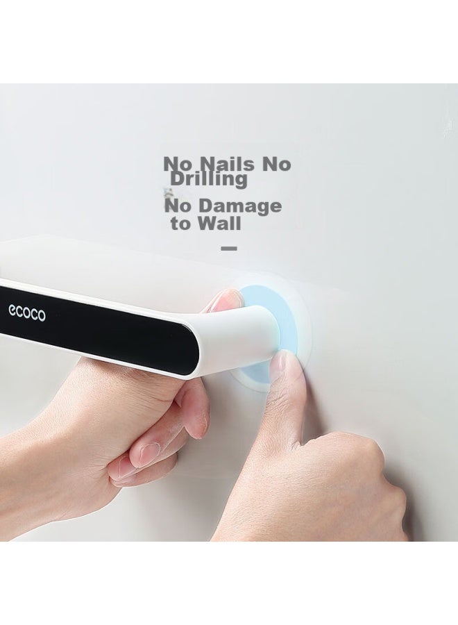 Ecoco Towel Rack, No Drilling Required, Bathroom Storage, Towel Holder, Simple Bathroom Organizer, E1929 Black