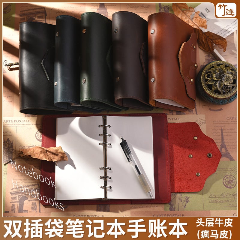 Vintage First-Layer Cowhide Leather Planner A6 Loose-Leaf Notebook Business Notepad A7 Creative Notebook Great Gift Planner - Image 2