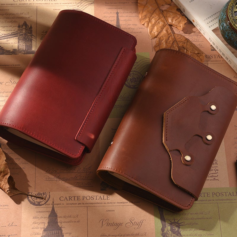 Vintage First-Layer Cowhide Leather Planner A6 Loose-Leaf Notebook Business Notepad A7 Creative Notebook Great Gift Planner - Image 3