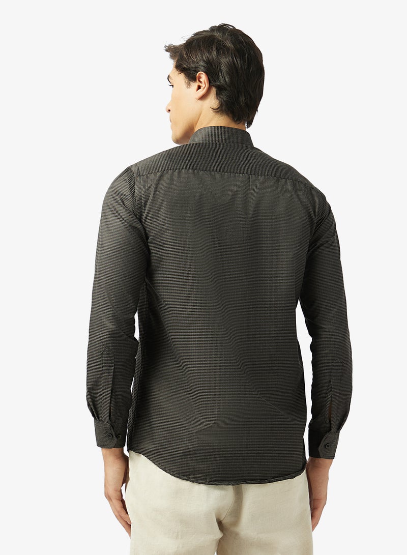 Robert Wood Mens Oxford Self Check Weave Shirts - Image 2