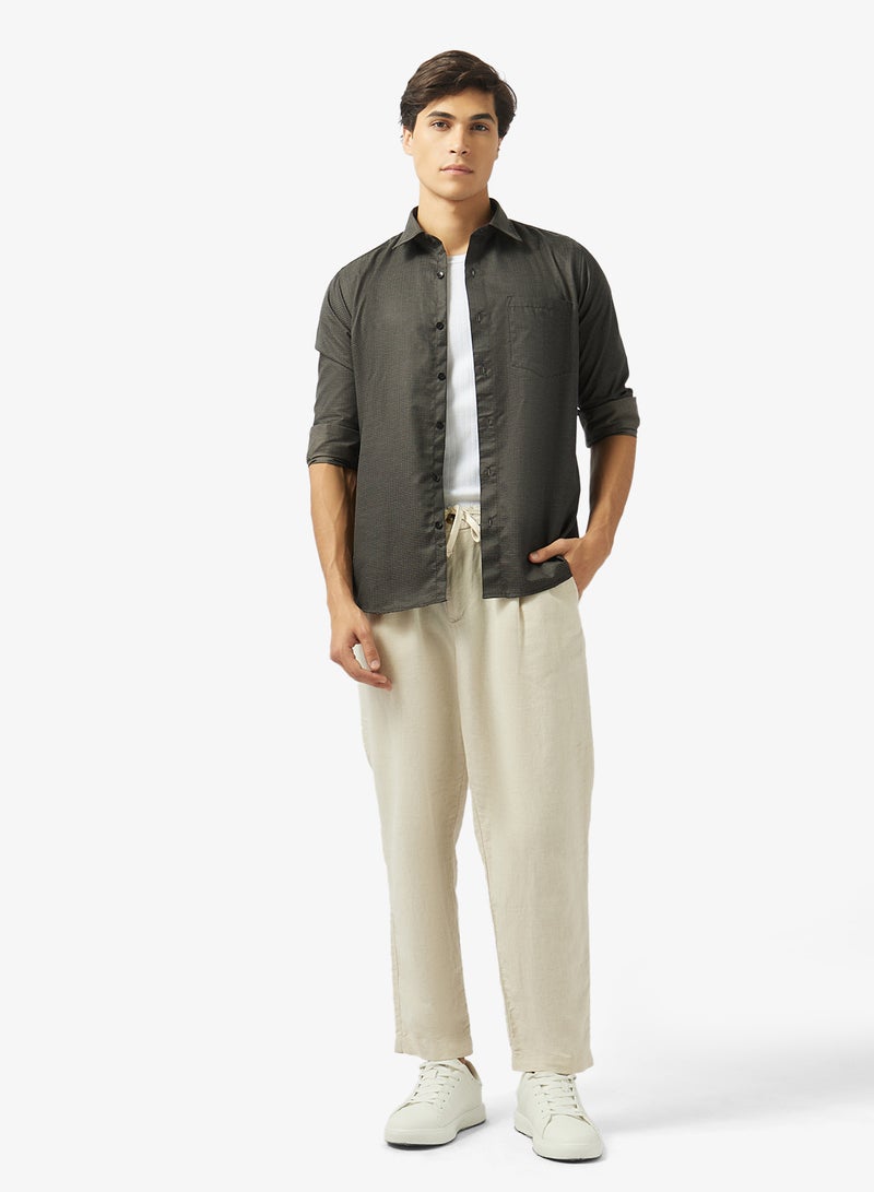 Robert Wood Mens Oxford Self Check Weave Shirts - Image 4