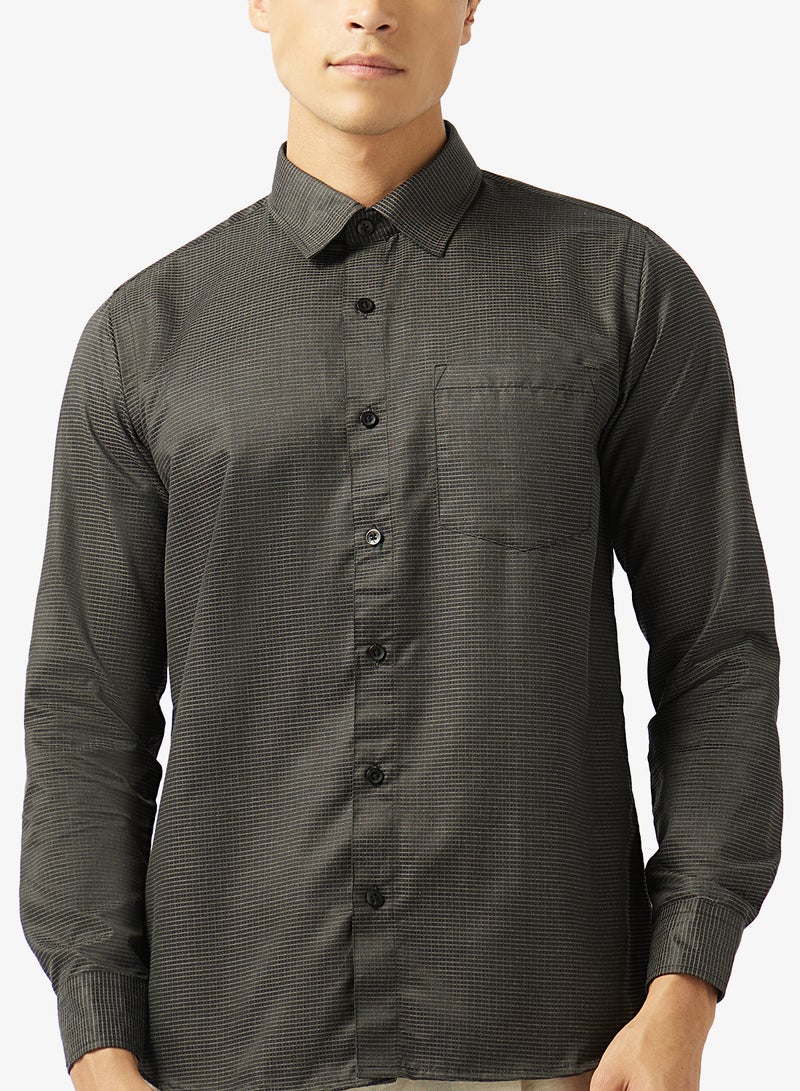 Robert Wood Mens Oxford Self Check Weave Shirts - Image 3