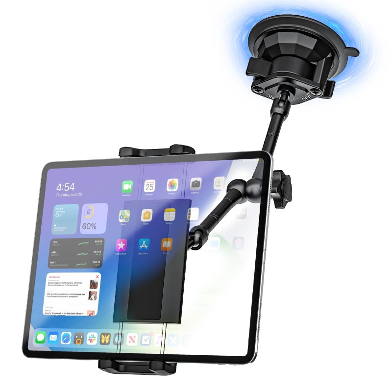 Kolasels Sunroof Tablet Holder Mount for Car/Truck [Latest Anti-Shake] Dashboard Windshield Window Tablet Stand for Truck/Car/Pickup, Heavy Duty Sunroof ipad Mount for 4-12.9" iPad Pro Air, Z Fold, iPhone - Image 1