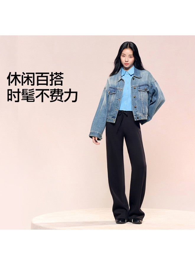 SIINSIIN Women'S Sweatpants, New Autumn And Winter Collection, Drape-Fit Versatile Style, Petite-Friendly Slimming Effect, Fleece-Lined High-Waist Wide-Leg Pants, Casual Trousers With Sporty Vibe - Image 2