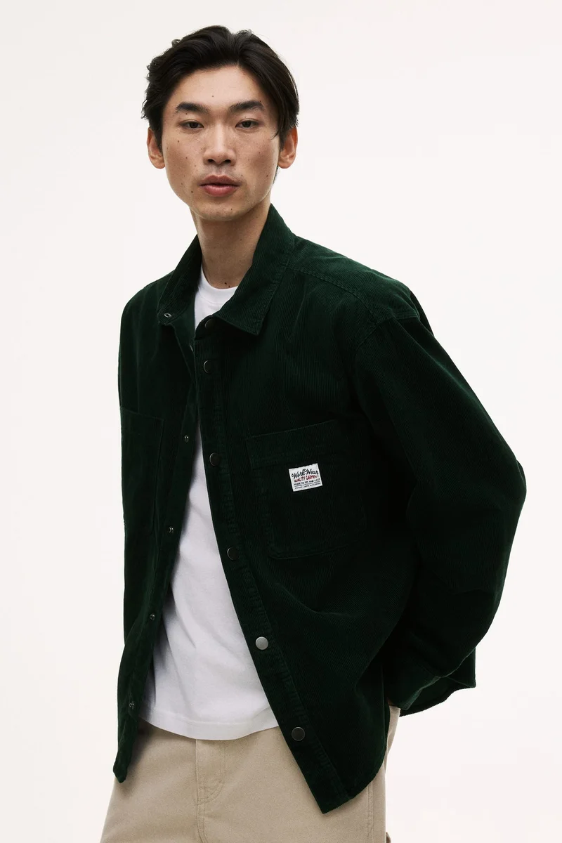 H&M Oversized cotton corduroy shirt