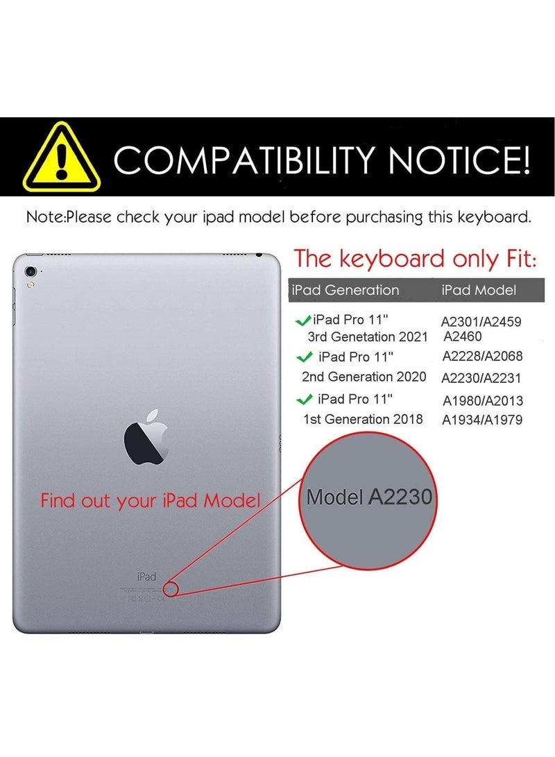 Gravity iPad Keyboard Case for iPad Apple iPad Pro 11 2018/2020/2021 iPad Cover with Keyboard Built-in Touchpad & Pencil Holder for iPad 11",Black. - Image 5