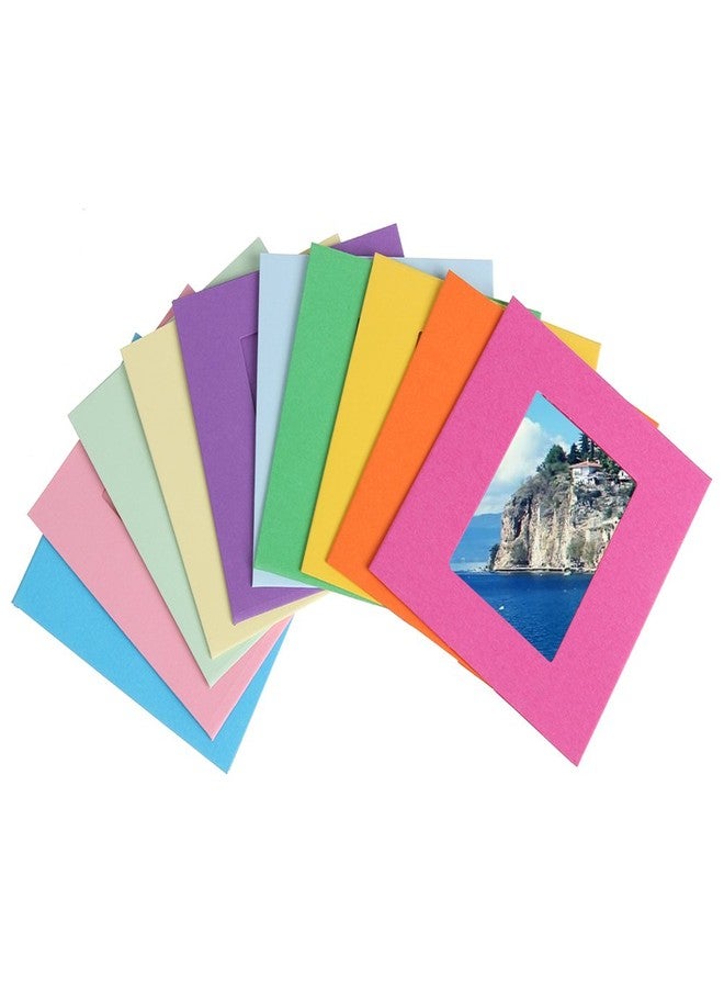 Desi Rang® 10 pcs Colorful Hanging Photo Frame with colorful wooden clips and Rope (Outer Size 9 * 9.5 cm, Inner Size 4.5 * 6 cm) - Image 5