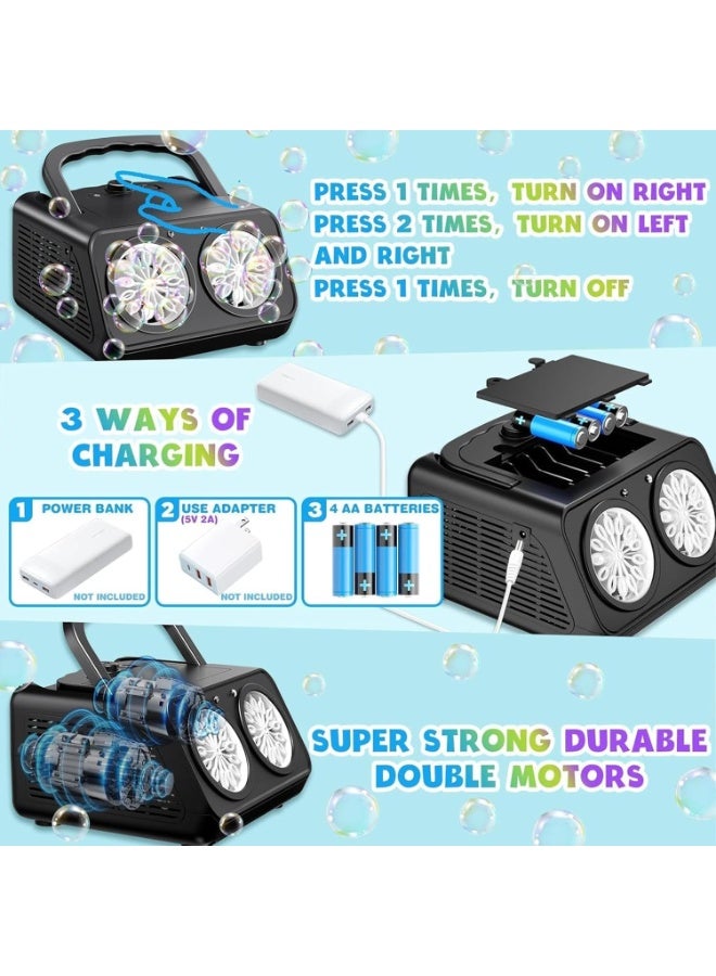 MAGIC VAULT Automatic Bubble Machine – 18,000+ Bubbles/Min, 2 Speeds, USB & Battery Powered, LED, Portable for Kids 3+ / Parties/Weddings/Outdoor & Indoor Use - Image 4