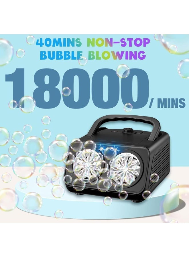 MAGIC VAULT Automatic Bubble Machine – 18,000+ Bubbles/Min, 2 Speeds, USB & Battery Powered, LED, Portable for Kids 3+ / Parties/Weddings/Outdoor & Indoor Use - Image 5