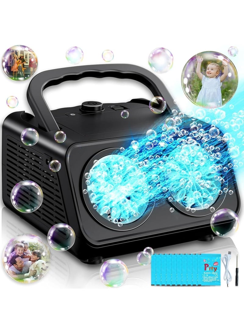 MAGIC VAULT Automatic Bubble Machine – 18,000+ Bubbles/Min, 2 Speeds, USB & Battery Powered, LED, Portable for Kids 3+ / Parties/Weddings/Outdoor & Indoor Use - Image 1