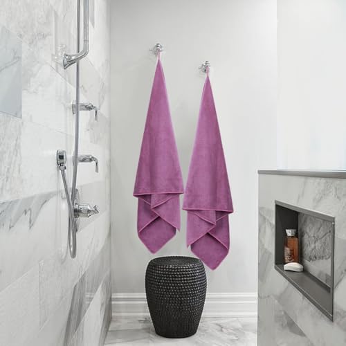 Fezora® Microfiber Weft Knitting Towels for Bath | Towels for Bath Large Size Bath Towel - Soft & Absorbent | 400 GSM | 1 Piece Bath Towel for Men/Women | 70 cms x 140 cms (Wine) - Image 4