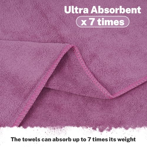 Fezora® Microfiber Weft Knitting Towels for Bath | Towels for Bath Large Size Bath Towel - Soft & Absorbent | 400 GSM | 1 Piece Bath Towel for Men/Women | 70 cms x 140 cms (Wine) - Image 3