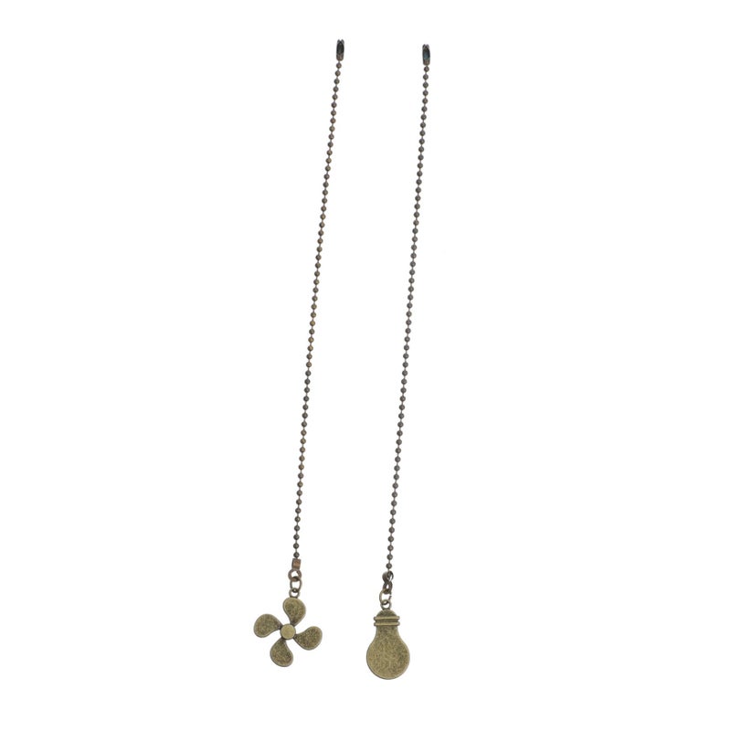 Golden Ceiling Fan Pull Chain Extensions 2 Pack Elegant Ball Hanging Decor Home Cafe Bar - Image 2