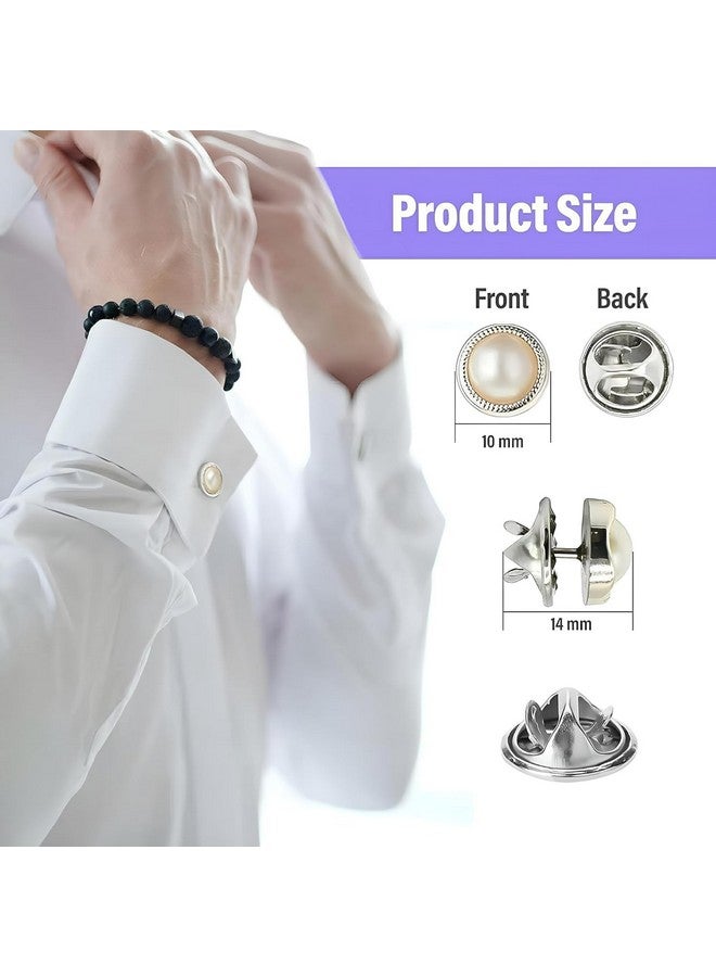 ARLICORPING 20Pcs Women's Shirt Brooch Buttons Pearl No Sew Instant Button Pins Safety Brooch - Image 4