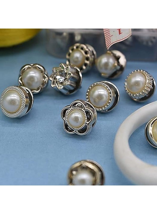ARLICORPING 20Pcs Women's Shirt Brooch Buttons Pearl No Sew Instant Button Pins Safety Brooch - Image 2
