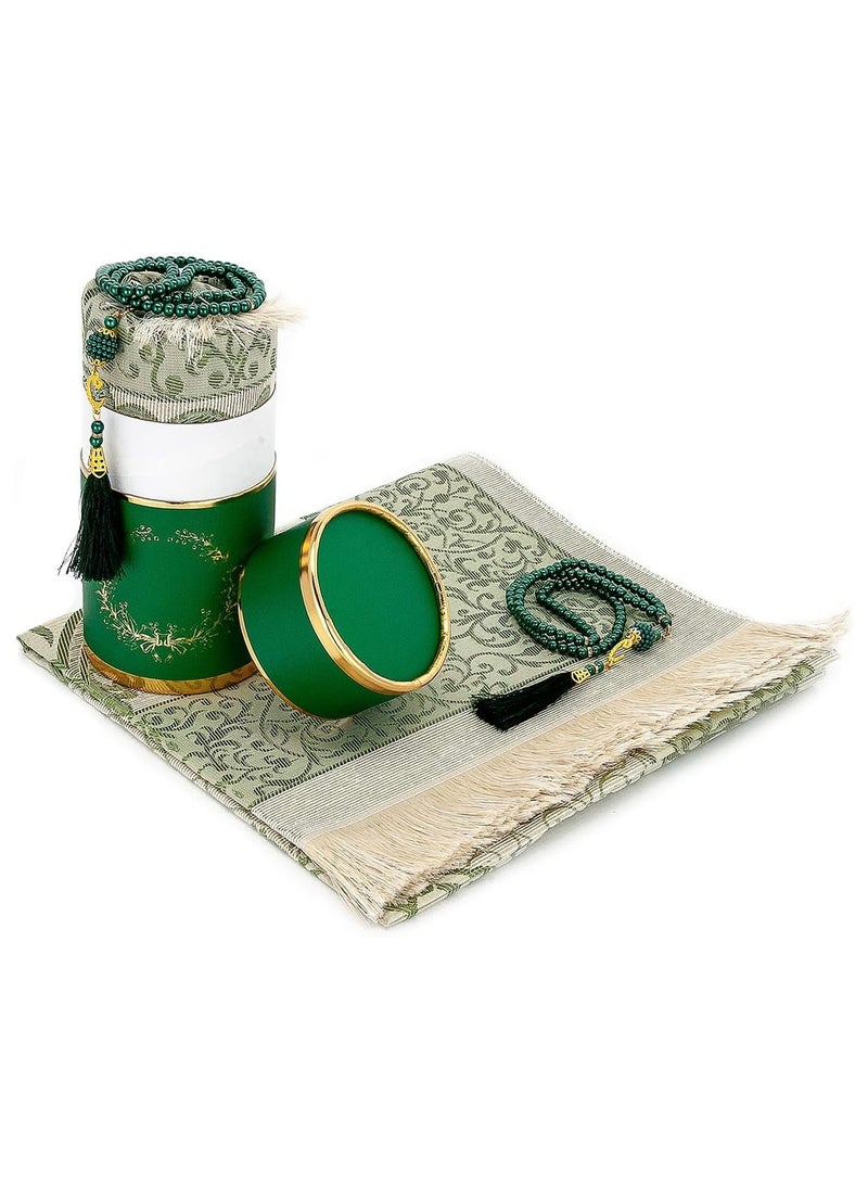 DubaiGallery Islamic Prayer Rug Muslim Prayer Rug with Qibla Carpet Portable Travel Worship Mat Waterproof Sajadah Rosary Gift Set Custom Box Outdoor Carpet Rugs carpet rug - Image 1