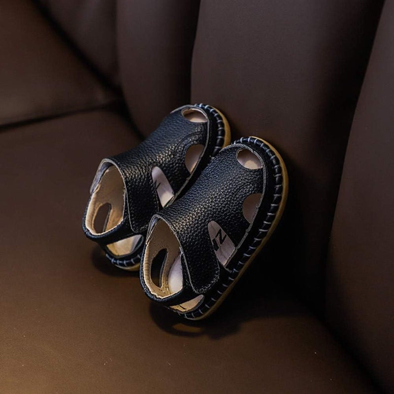 DADAWEN Baby Boys Girls Summer Lightweight Soft Sole Closed-Toe Outdoor Leather Athletic Sandals - Image 3