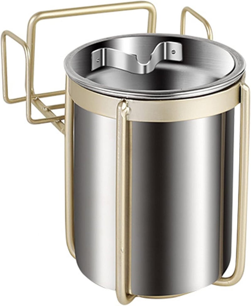 cheekyglo Wall-mounted Ashtray Creative Stainless Steel Wall Ashtray Household Ashtray Bathroom Ashtray Punch-free Portable Ashtray,Style 2 - Image 2