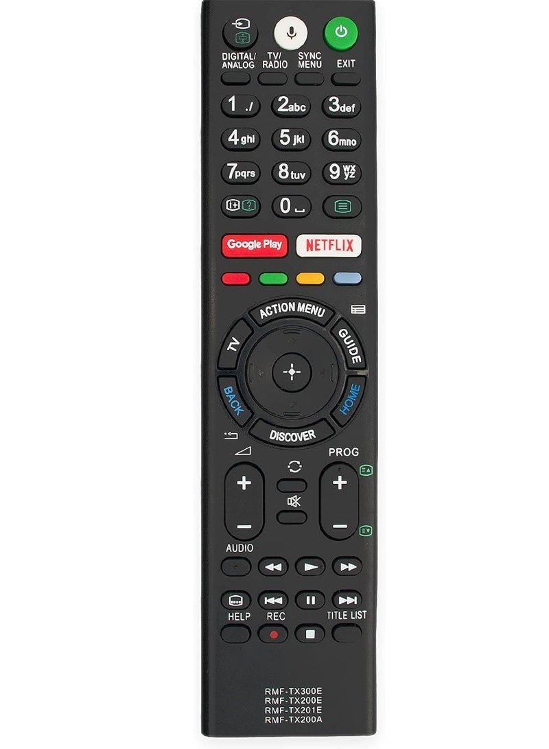 PopZa RMF-TX300E RMF-TX200E RMF-TX201E RMF-TX200A Voice Remote Control Fit for for Sony Smart LED TV KD-49XE8096, KD-49XE8396, KD-55XE8096, KD-55XE8396, KD-43XE8096, KD-43XE8396, KD-49XE8005, KD-49XE8077 - Image 1