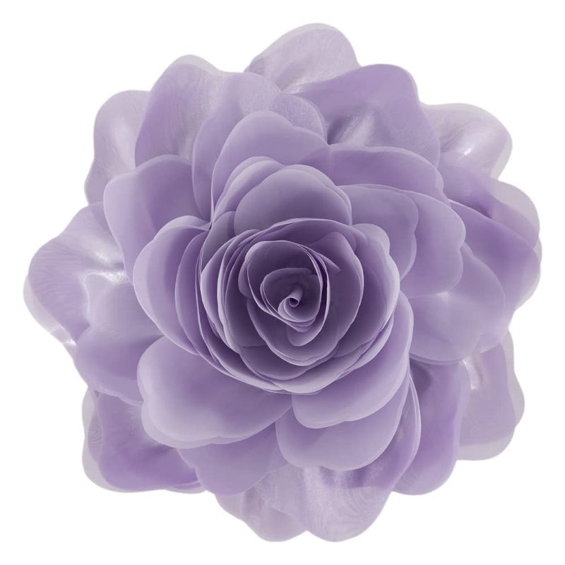 JWH Summer Flower Throw Pillow Covers Aesthetic Decorative Stereo Floral Accent Pillow Cases Round Cushion Rose Pillowcase for Bedroom Bed Couch Chair Car 12 Inch Lilac Purple