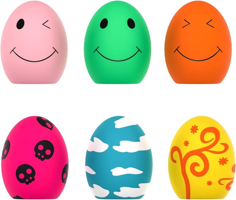 6 PCS Dog Squeaky Toy Balls - Latex Bouncy Egg for Small Dogs - Image 1