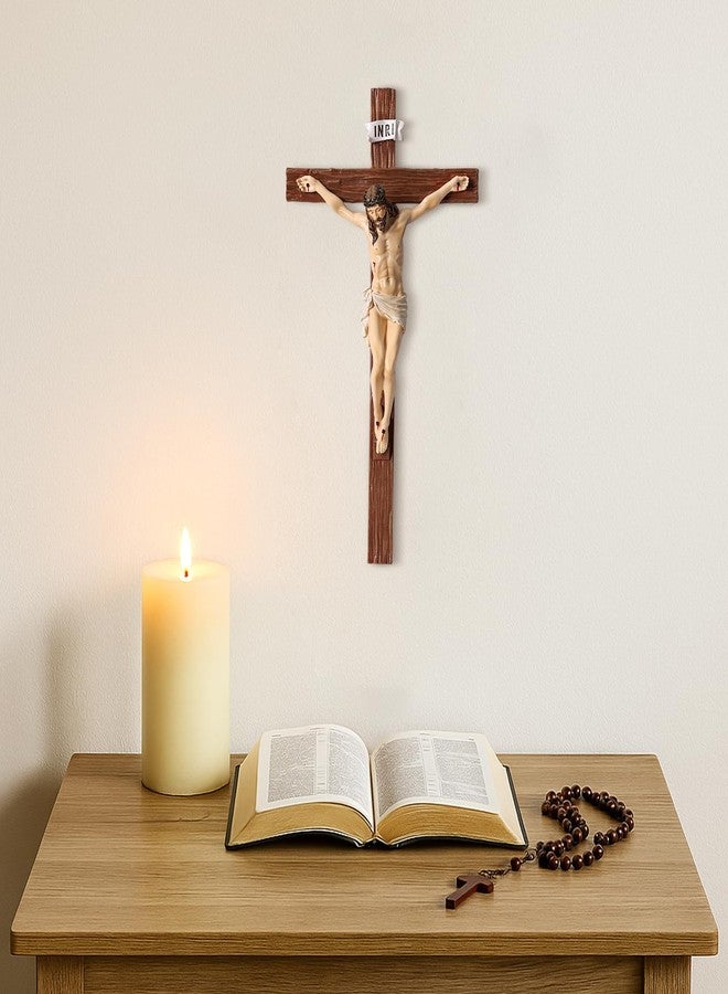 TALPGOD Crucifix Wall Cross 10 Inch,Jesus Cross Home Décor,Jesus Statue Catholic Hanging Cross for Wall Art,Religious Wall Crucifix Decor,Crucifijos Catolicos - Image 4