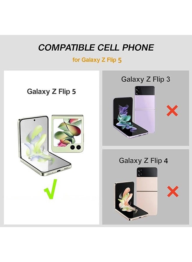 Case for Samsung Galaxy Z Flip 5 Case,Heart Graffiti Pattern Phone Case with Strap Wrist, Slim Case Compatible with Samsung Galaxy Z Flip 5, PC material Anti-Scratch Phone Fashion Cover Women Girls