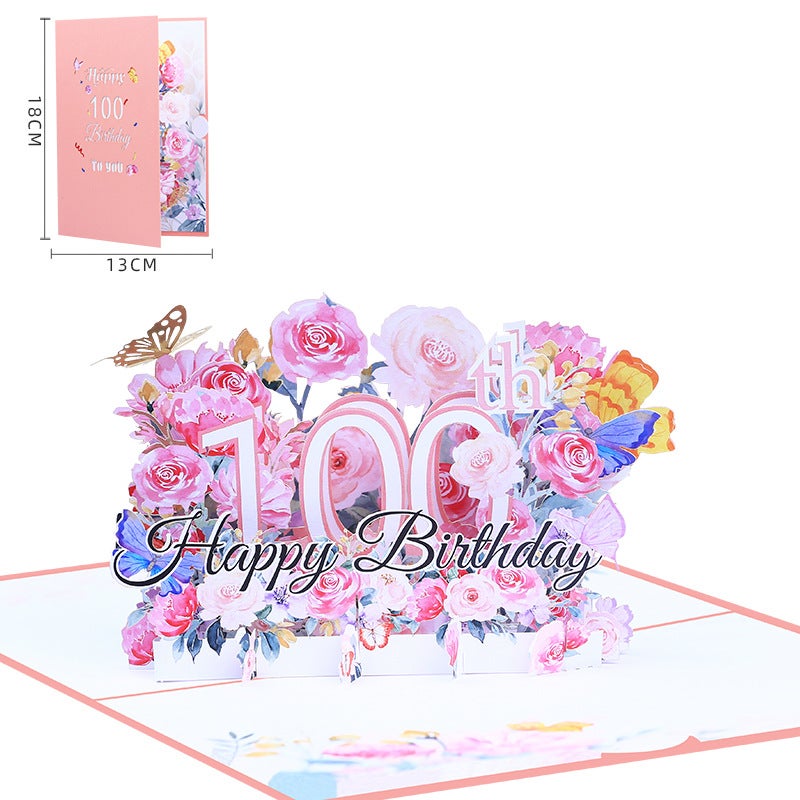 Creative Ins Flower Three-Dimensional Birthday Greeting Card Laser Hollow Writing Gift Small Fresh Handmade Blessing Special Paper - Image 1