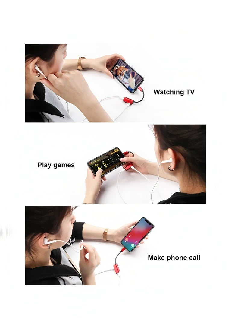 Flyview Lightning to 3.5mm Jack Dongle Splitter(2in1) for Apple MFI Certified for iPhone Aux Adapter Headphone Audio Cable Charger Cord for 7 8 Plus X Xr 14 13 12 11 Pro Max for iPad Charging Music Earphone - Image 3