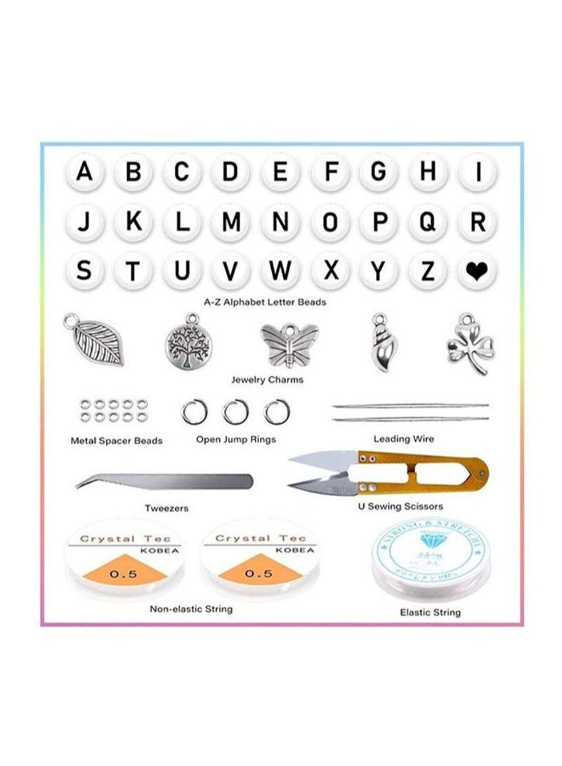 NIBEMINENT 24 Colors Small Pony Beads With Alphabet Letter In Box For Jewelry Making Bracelet  - Image 3